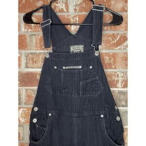 Vintage 90s Corduroy Black Bib Overalls Womens Size 10 No Excuses Y2K Grunge